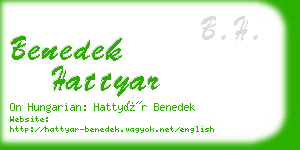 benedek hattyar business card